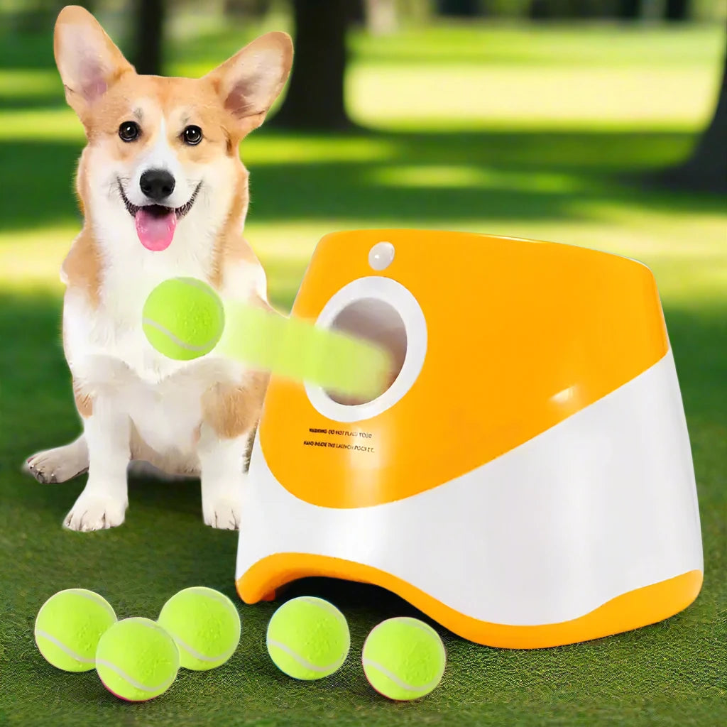 Pet Tennis Ball Launcher Automatic Thrower Toy for Dogs