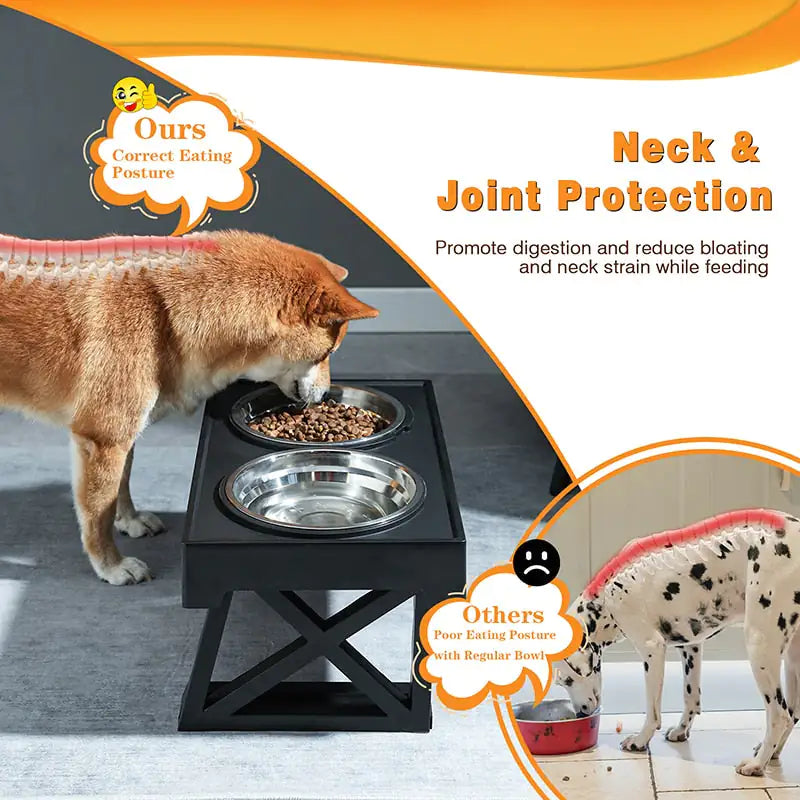 Pet Elevated Dog Food Water Bowl Feeding Station