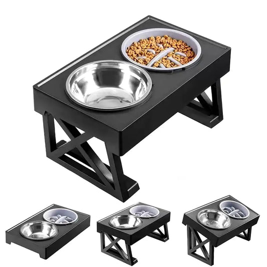 Pet Elevated Dog Food Water Bowl Feeding Station