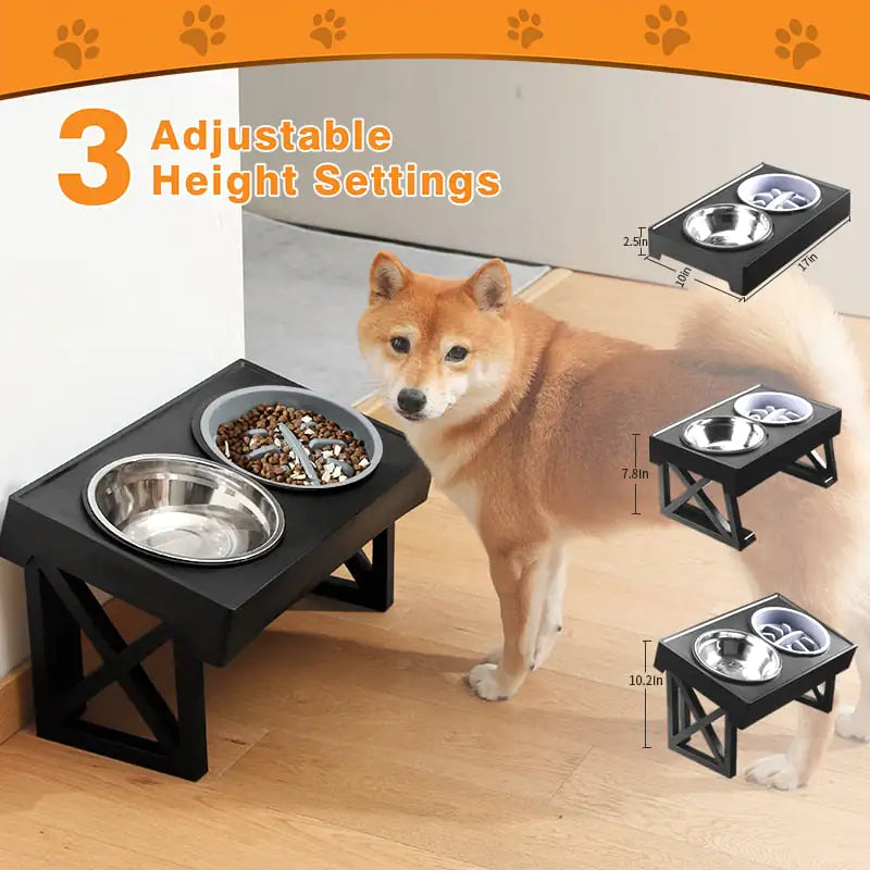 Pet Elevated Dog Food Water Bowl Feeding Station