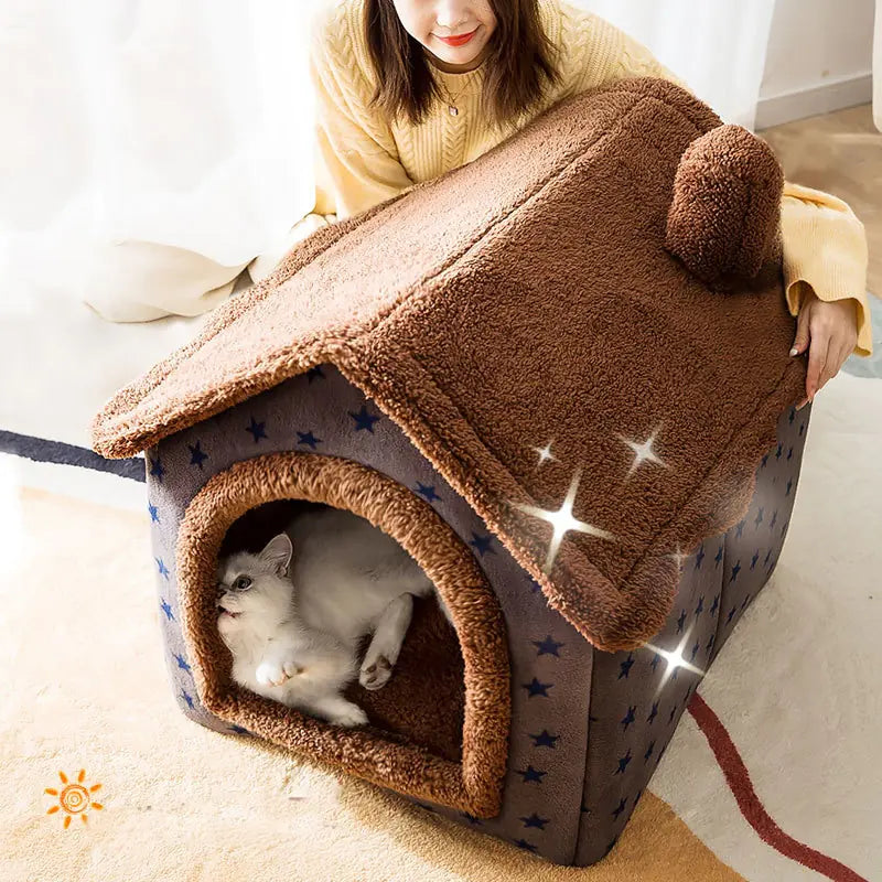 Soft Indoor Pet Bed Kennel for Cats and Dogs