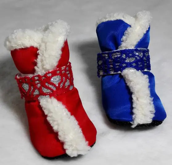 Festive Holiday Christmas Pet Shoes Dog Boots