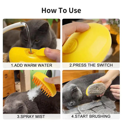 Rechargeable Pet Spa Steam Fur Brush