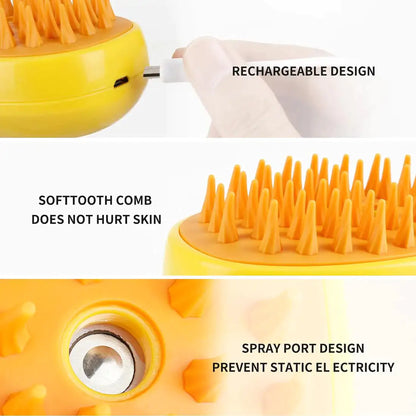 Rechargeable Pet Spa Steam Fur Brush