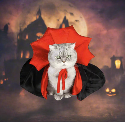 Halloween Dracula Vampire Cape for Pet Cats and Dogs