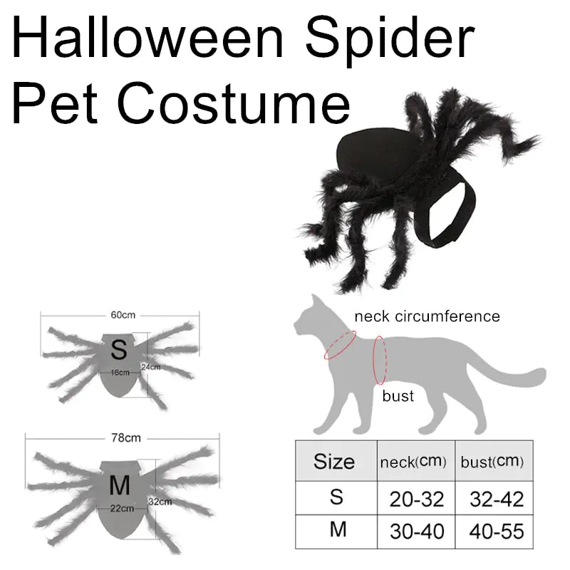 Halloween Spider Costume for Pet Cats and Dogs