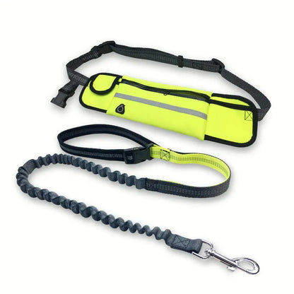 High Visibility Reflective Hand Free Bungee Pet Jogging Leash with Bag