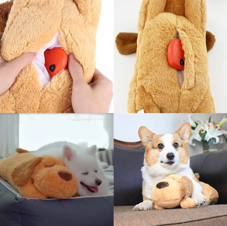 Soft Plush Calming Heartbeat Soothing Pet Toy for Dogs and Puppies