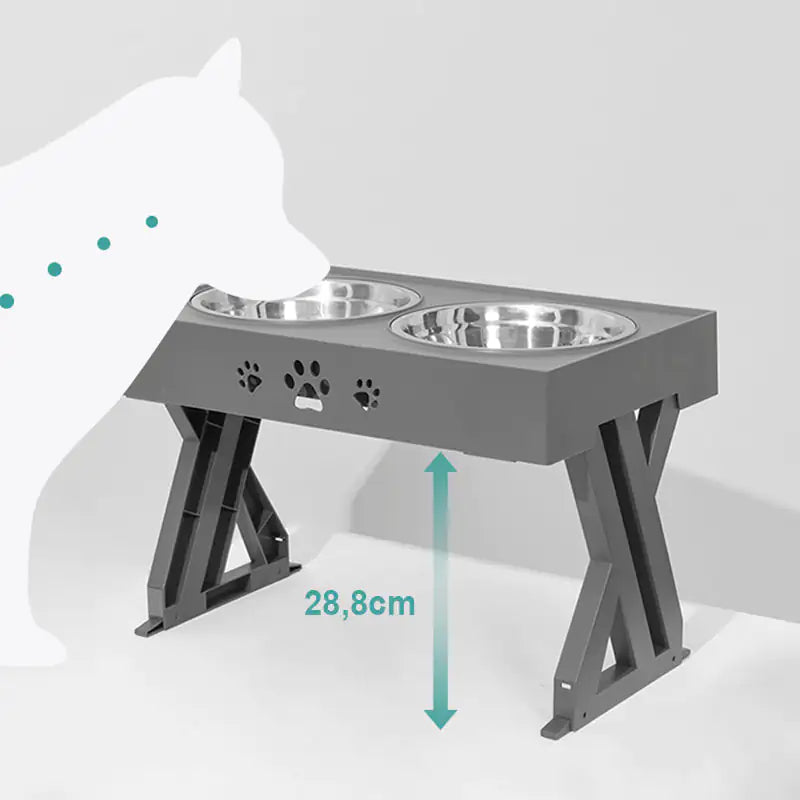 Adjustable Elevated Pet Food and Water Bowl Feeding Station