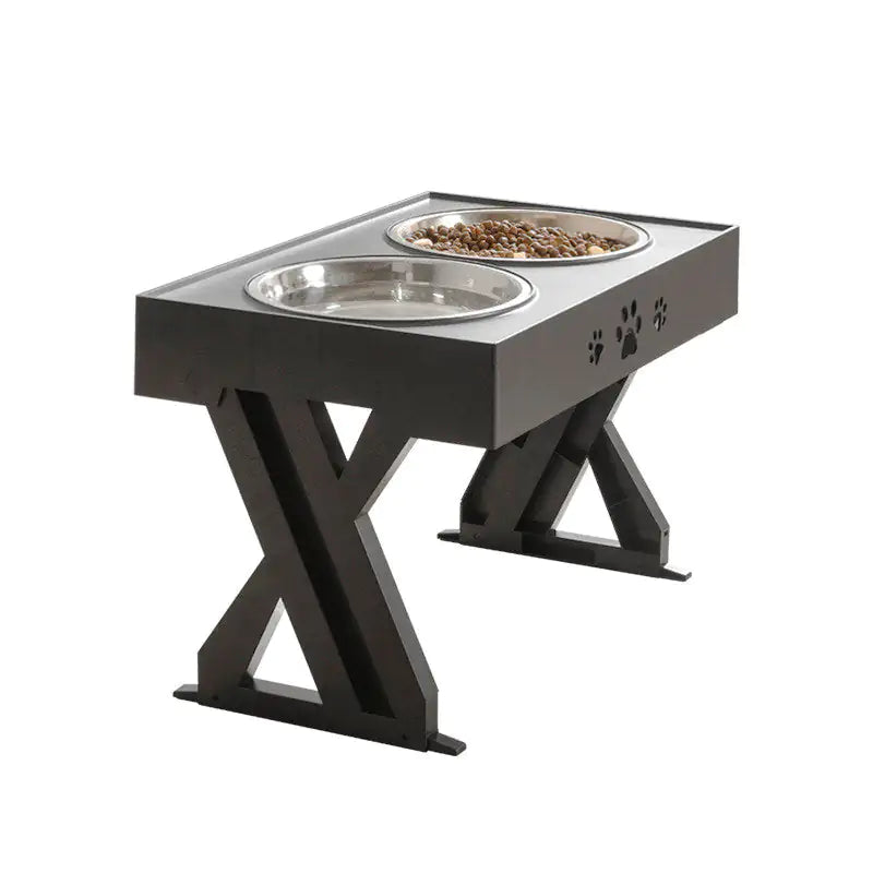 Adjustable Elevated Pet Food and Water Bowl Feeding Station