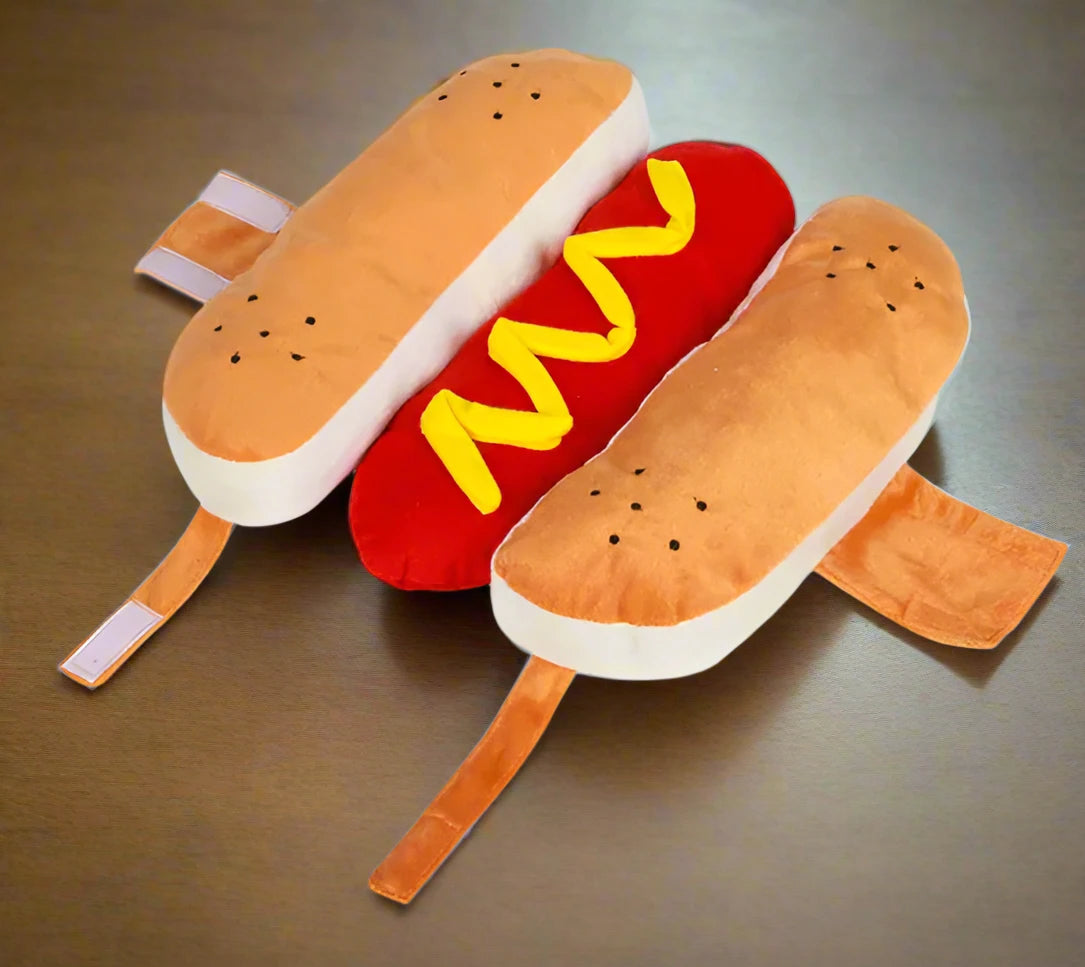 Soft Plush Halloween Hot Dog Costume for Pet Dogs