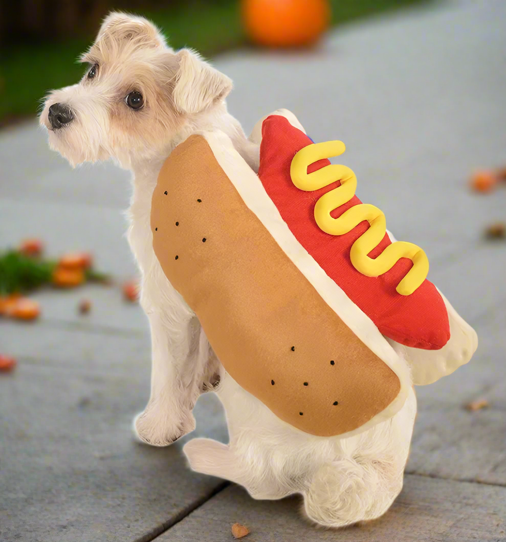 Soft Plush Halloween Hot Dog Costume for Pet Dogs