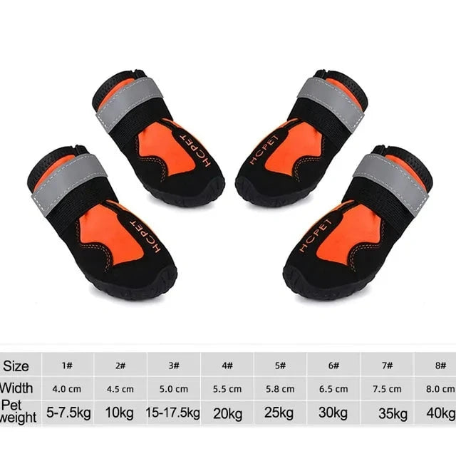 Waterproof Reflective Dog Boots Outdoor Non-Slip Shoes