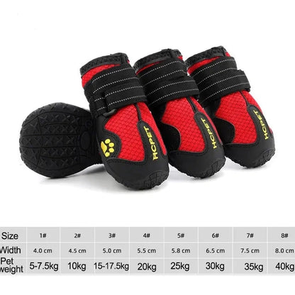 Waterproof Reflective Dog Boots Outdoor Non-Slip Shoes