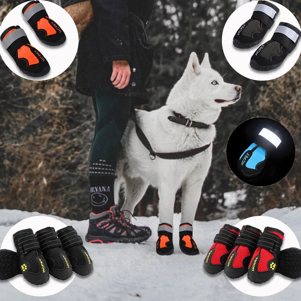 Waterproof Reflective Dog Boots Outdoor Non-Slip Shoes