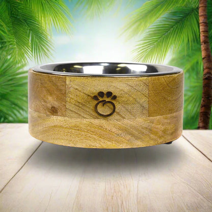 Stylish Wooden Pet Food and Water Bowls