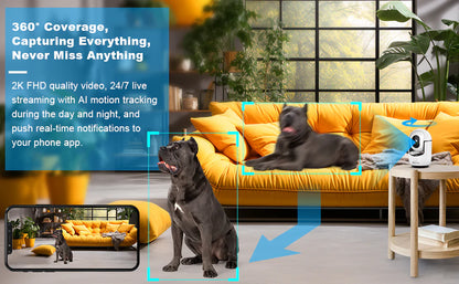 Pet Safety Security Camera Monitor with Two Way Audio