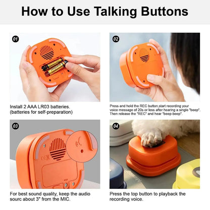 Chatty Canine Pet Speech Communication Button Toy