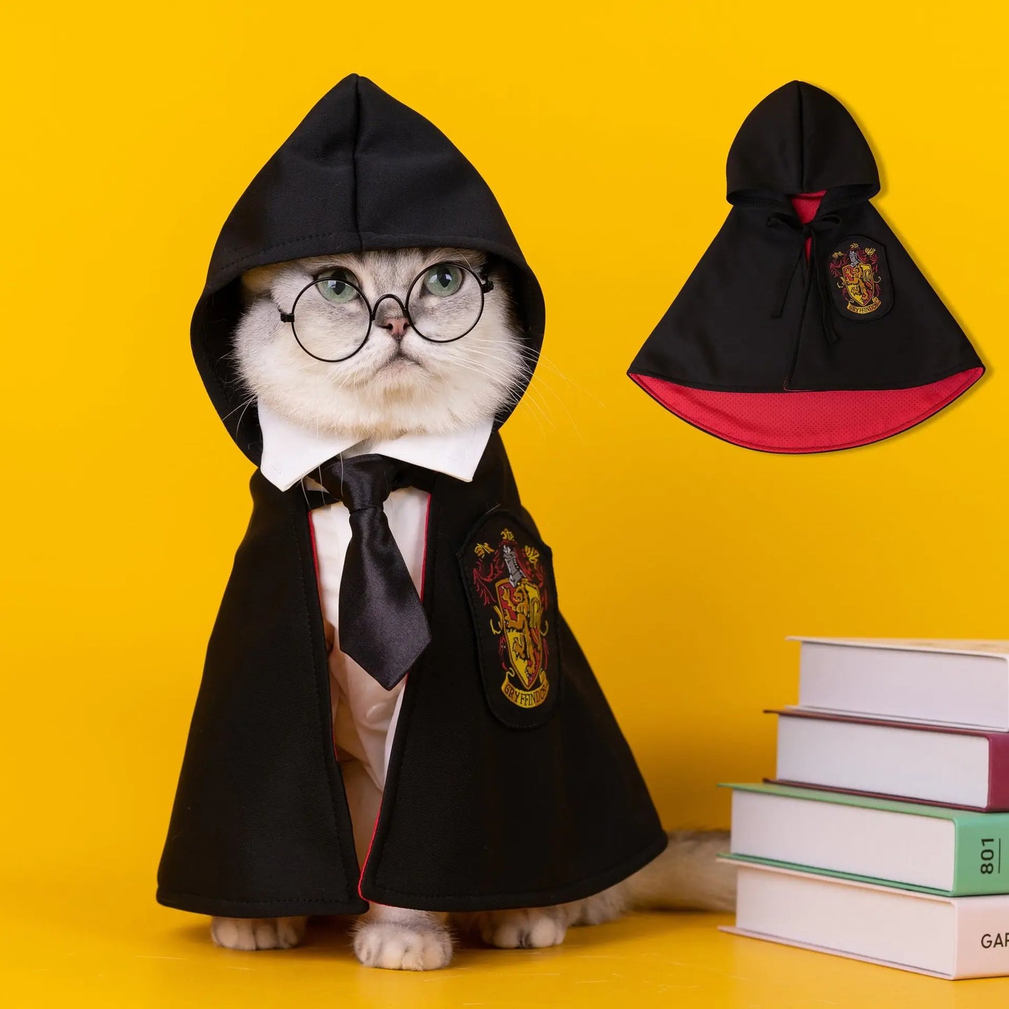 Halloween Harry Potter Wizard Pet Costume Cape with Glasses