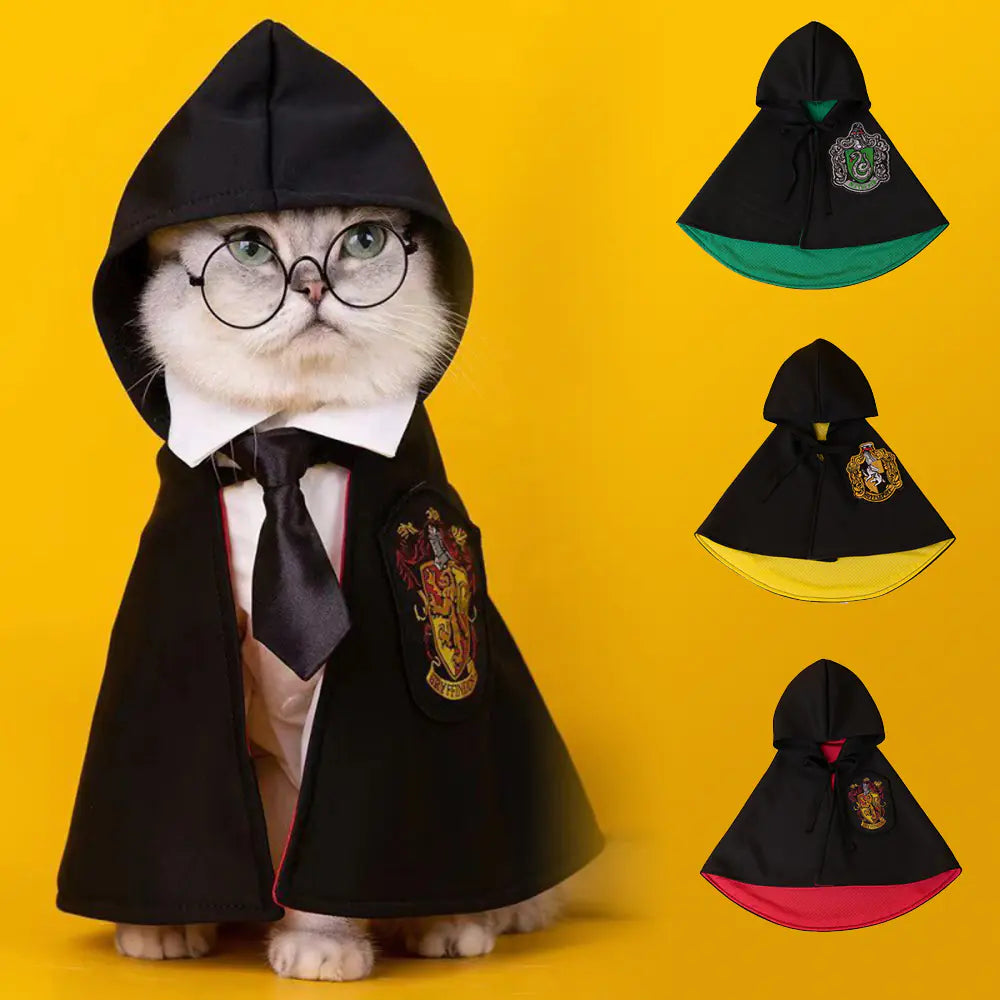 Halloween Harry Potter Wizard Pet Costume Cape with Glasses