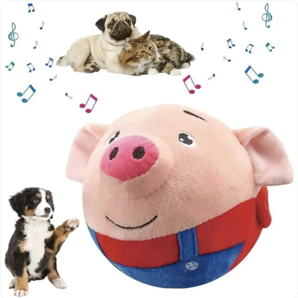 Porky Pal Interactive Bouncing Pet Dog Toy Self-Moving Pig Ball