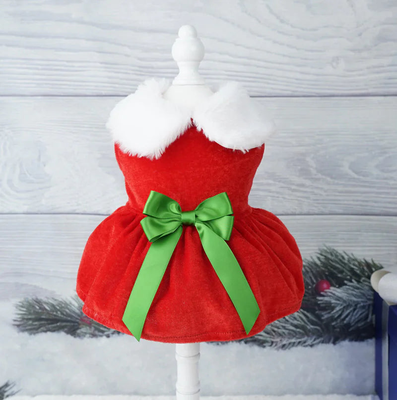 Holiday Festive Christmas Pet Santa Dress for Dogs