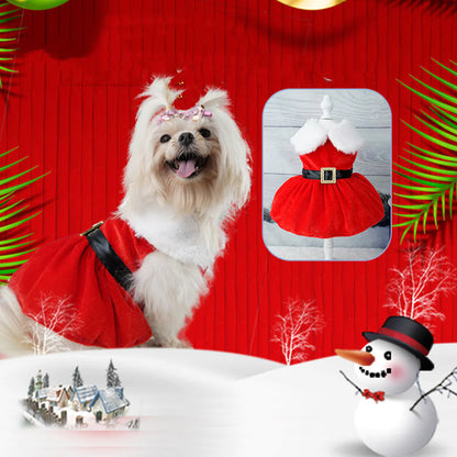 Holiday Festive Christmas Pet Santa Dress for Dogs