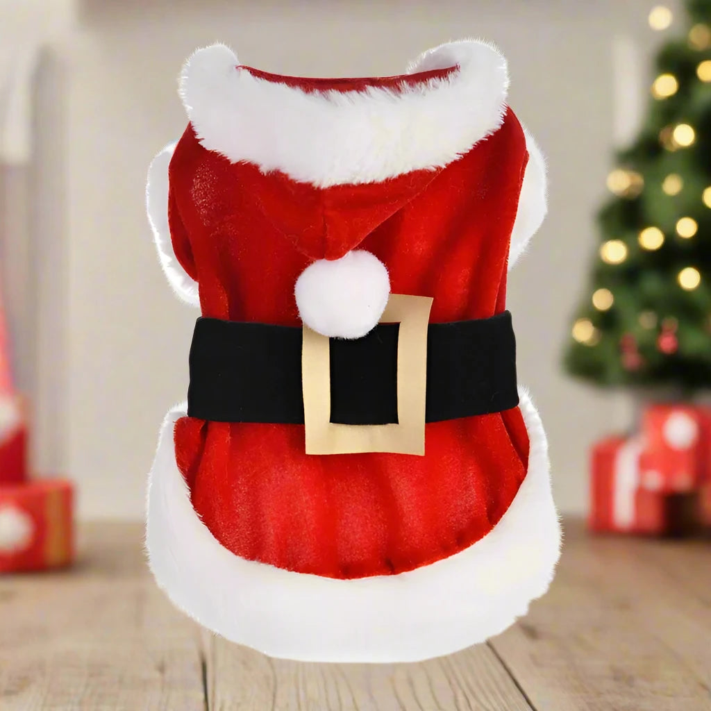 Holiday Festive Christmas Pet Santa Outfit Costume for Dogs